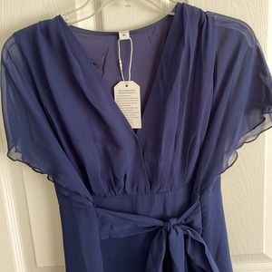 Dress - ankle length - navy in color